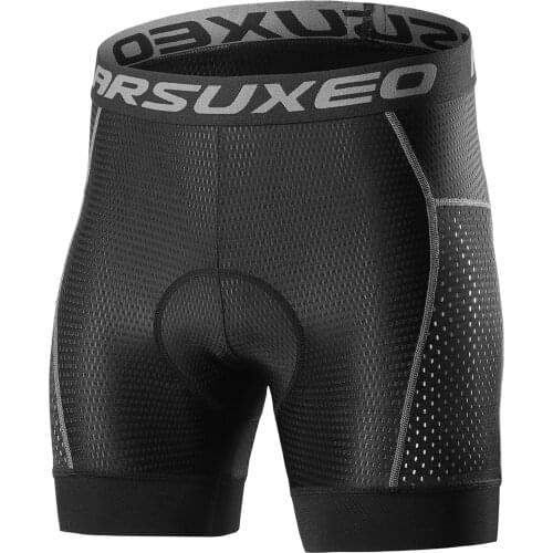 Arsuxeo Mens Shorts Cycling Underwear Shorts 5D Gel Padded Quick Dry Shockproof MTB Bike Bicycle Riding Shorts Ciclismo Ropa