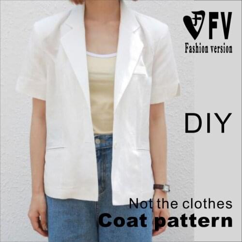 Cutting pattern womens short-sleeve linen blend jacket Garment drawing 1:1 physical pattern BWT-39