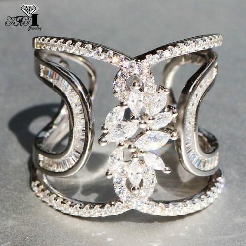 YaYI Jewelry Princess Cut 5.6CT White Zircon Silver Color Engagement Rings wedding Heart Rings Girls Party Rings Gifts 845