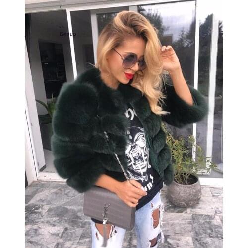 Women Big Fur Fluffy Artificial Fur Coat Fake Raccoon Fur Thick Warm Outerwear Streetwear Womens Winter Jacket Abrigo Mujer