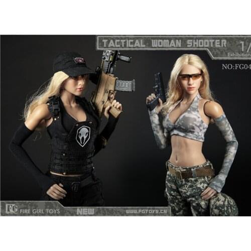 1/6 Scale Gunners Tactical Woman Shooter Dolls Clothing Suit for 12inch Action Figure Body Accessories FG048