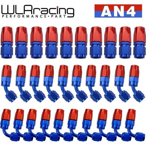 10 Pieces AN4 Oil Fuel Swivel Hose Anoized Aluminum Straight Elbow 45 180 Degree Hose End Oil Fuel Reusable Fitting