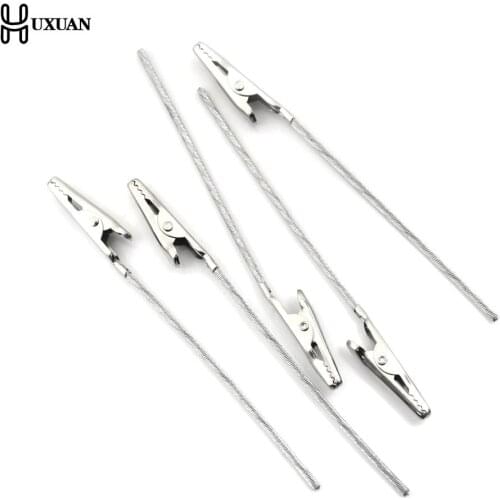 10pcs/set Non-insulated Alligator Clips 4.7" Length Metal Electric Test Crocodile Clip Clamp