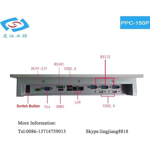 15" Fanless Touch Screen Panel Computer 400 Nits Industrial Grate
