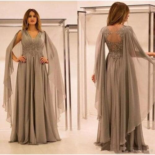 2021 Elegant Chiffon Illusion Back Mother Of The Bride Dresses With Lace Applique Beads Ruched V Neck Mother Groom Dress Plus S
