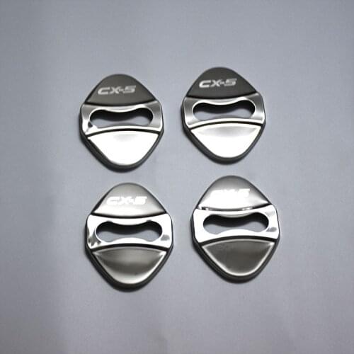 CAR STYLING Door Lock Buckle Protection Protective Cover trim 4pcs fit for Mazda CX-5 cx5 2017 2018 car Accessories 4pcs