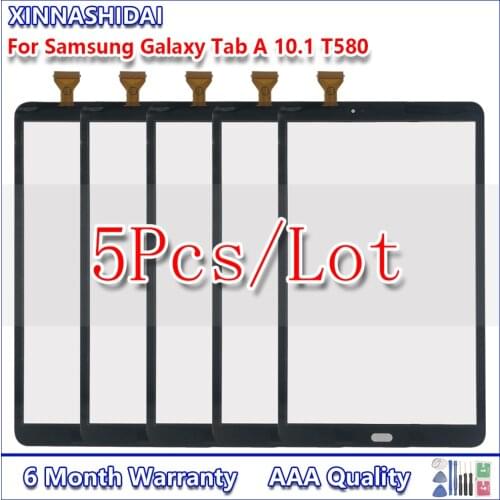 5PCS T580 TouchScreen For Samsung Galaxy Tab A 10.1 SM-T585 T580 Touch Screen Panel Digitizer Sensor LCD Display Front Glass