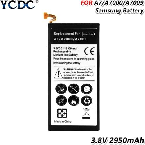 Phone Battery 3.8V 2950mAh A7/A7000/A7009 Lithium Rechargeable Battery For Samsung Galaxy A7 2015/A700/A7000/A7009/A700FD/A700S