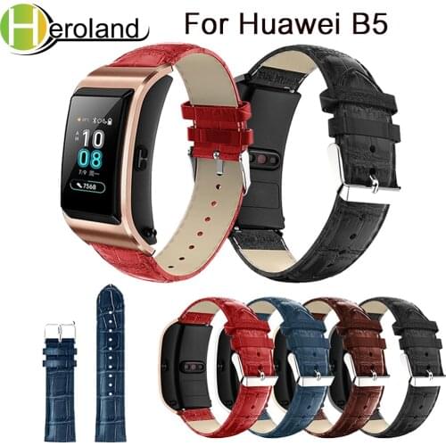 Accessories leather For Huawei B5 Smart WatchStrap Watch Band For Huawei B5 wristband Bracelet Wrist Band Genuine Crocodile belt