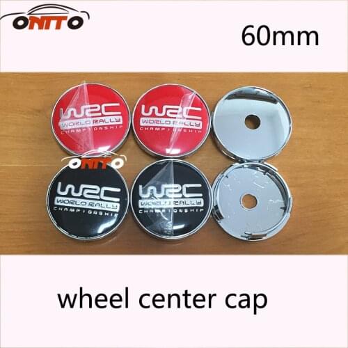 4pcs/lot Car 60mm Red Black WRC Logo Wheel Hub Center Center Caps Base Auto Hubcaps Cover Wheel Dust-proof emblem covers