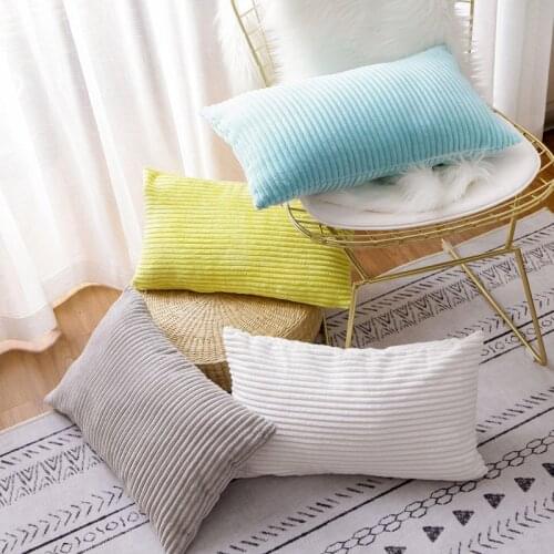 Free Shipping Corduroy Striped Cushion Covers 35X50cm 30X45cm 40X60cm Solid For Sofa Chair Car Pillowcase HT-NPCJC-CL