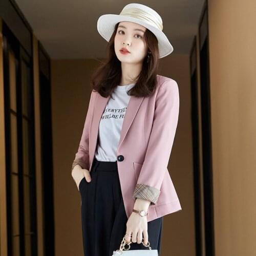 Long Sleeve Blazers Jackets Coat Formal Professional OL Styles Business Work Wear Office Ladies Outwear Blaser Tops Elegant Pink