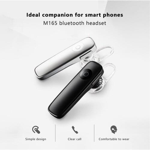 M165 Bluetooth Headset Single In-ear Earbuds Ear-hook Handsfree Business Earphones With Mic Sport Wireless Headphone For Phone
