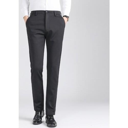 2020 Autumn Winter Men Stretch Pants Straight Slim Men Trousers Casual Black Pants For Men Fashion Brand Clothes Broeken Heren