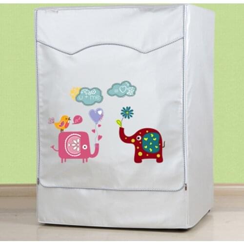 Washing Machine Cover Cartoon Silver Coating Oxford Cloth Home Sunscreen Washer Dryer Polyester Roller Dust Cover