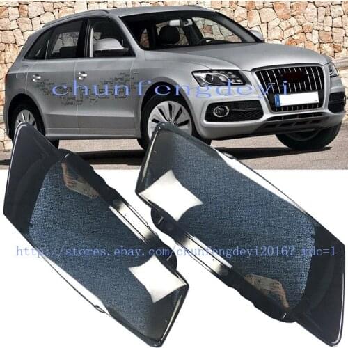 For Audi Q5 2010-2013 2pcs Left and Right Front Kit Cover Lens for Headlights + Glue Car modification accessories