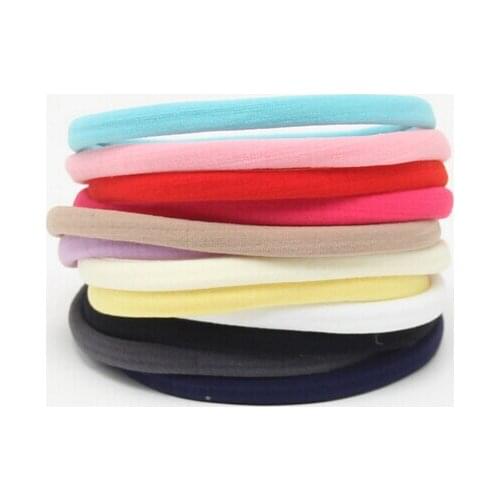 100pcs baby girl boy spandex nylon headband for children skinny good stretchy Non-Marking headwear nylon elastic head band