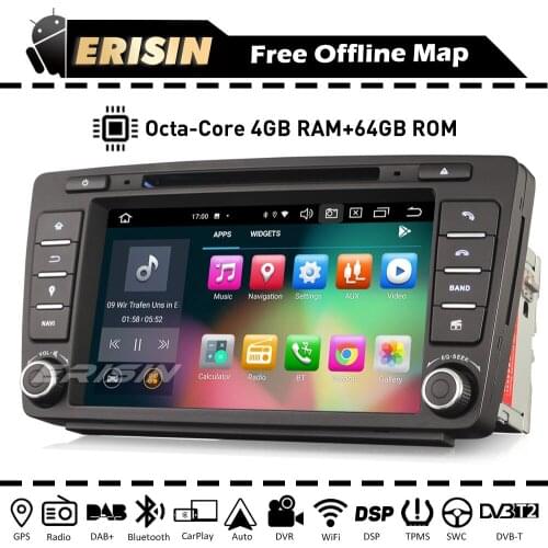 Erisin ES8126S 8-Core Autoradio Android 10 CarPlay Radio DAB+ GPS DVD Bluetooth OBD TPMS DVR 4G WiFi SWC for Skoda Octavia Yeti