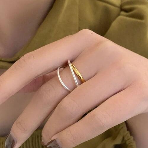 Goth Gold Mix Color Three Circle Cross Rings for Women Girls Koren Party Finger Ring Jewelry Accessories anillos