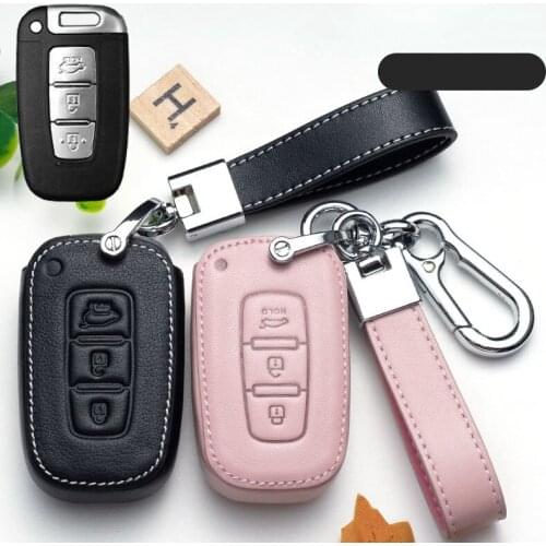 Leather Car Key Cover Case for KIA Soul Sportage Sorento Mohave K2 K5 Rio Optima Forte Cerato for Hyundai Solaris IX35 Accent