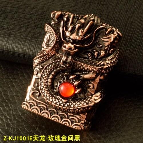 Zorro Heavy Armor Dragon Kerosene Lighter Creative Three-dimensional Relief Hollow Carved Dragon Mens Smoking Gift Cigarettes