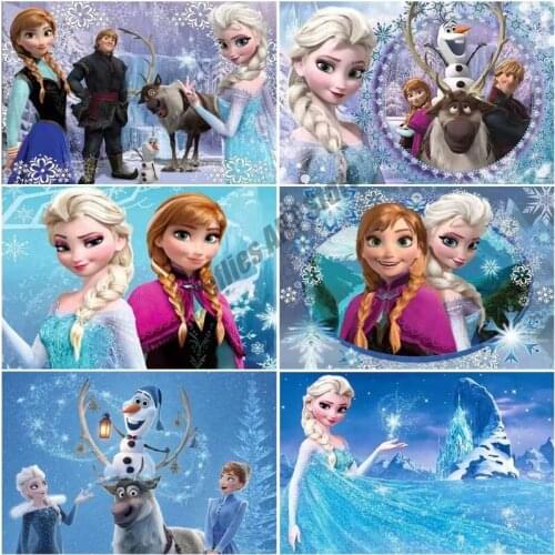 Disney Frozen Elsa&Anna 5D DIY Diamond Painting Cross Stitch Kits Full Square/Round Diamond Embroidery Mosaic Home Decor