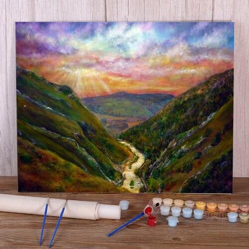 Natural Scenery DIY Paint By Numbers Kit Acrylic Paints 50*70 Painting On Canvas Decorative Paintings For Handiwork