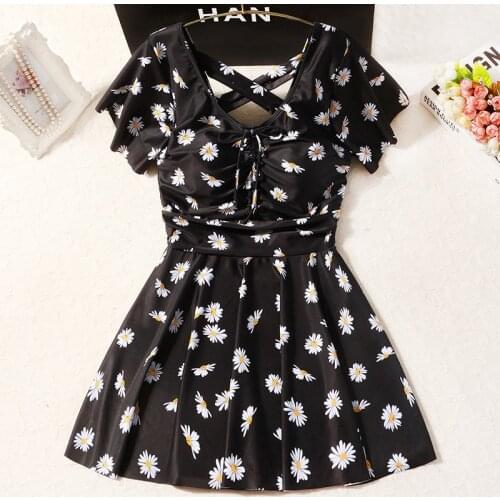 2021 New Women Printed One Piece Swimwear Push Up Bathing Suit Plus Size L-5XL Swim Beach Dress Summer Sexy Swimsuit Swimdress