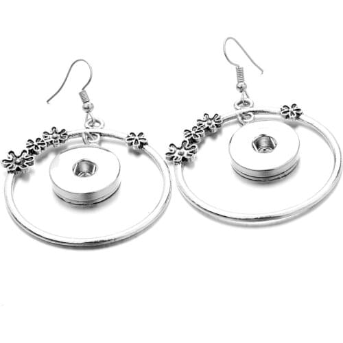 New Snap Jewelry Vintage Metal 18mm Snap Earrings Fashion Button Earrings For Women DIY Accessories