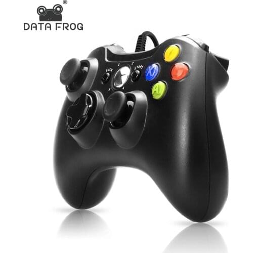 Data Frog USB Wired Gamepad Joystick for Xbox 360/Xbox 360 Slim Controller for Windows7/8/10 PC Control with Double Vibration