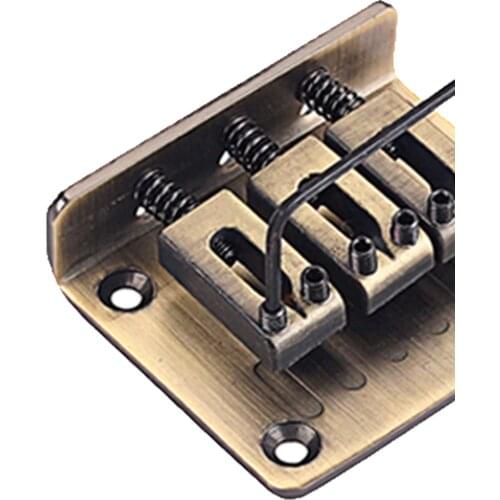 3-string Adjustable Bridge Replacement Parts for Cigarbox Electric Guitars Bronze Color