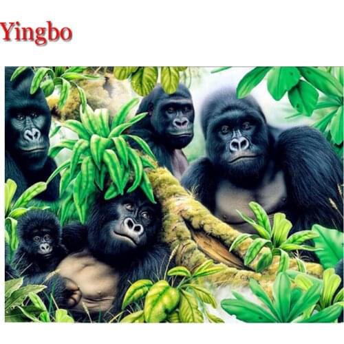 Chimpanzee Animal Diamond painting cross-stich Mosaic DIY Diamond Embroidery Handcraft Painting Rhinestone Decoration Home