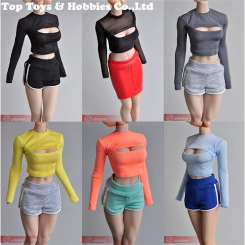 Soldier 1/6 model accessories clothes wrapped chest open chest T-shirt short section bottoming coat 12 inches female soldiers ar
