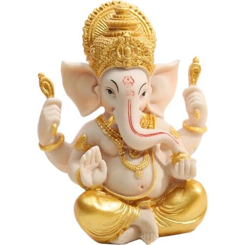 Ganesha Statue Home Decoration,Elephant God Ganesh Statues in Antique Finish, Hindu Ganesha Figurine Meditation Decor 4’inch