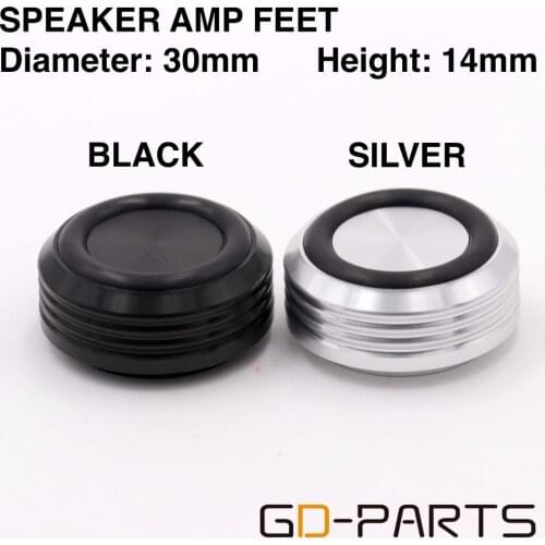 30x14mm CNC Machined Solid Full Aluminum Isolation Feet Base Stand Cone Damper For HIFI Audio AMP Turntable Speaker Silver Black