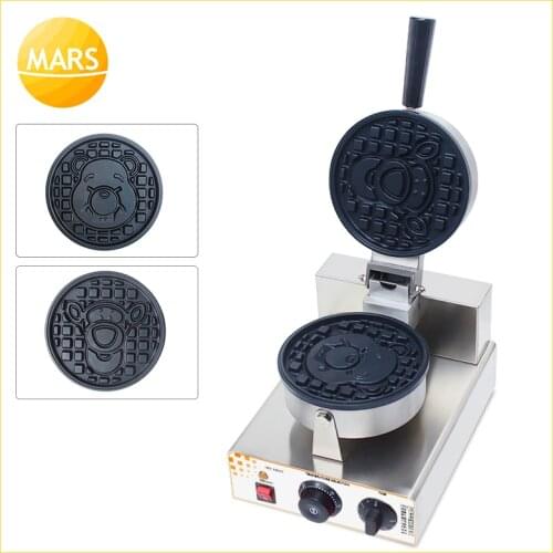 Mars Commercial Use Cartoon Shaped Waffle Maker 110V 220V Waffle Machine Baking Equipment Non-stick Waffle Iron Plates