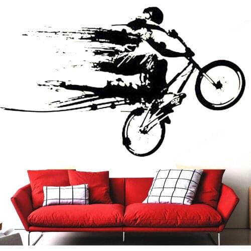 Bike vinyl Wall sticker Bicyclist wall decal BMX Decor Home decoration removable wall art mural 2373
