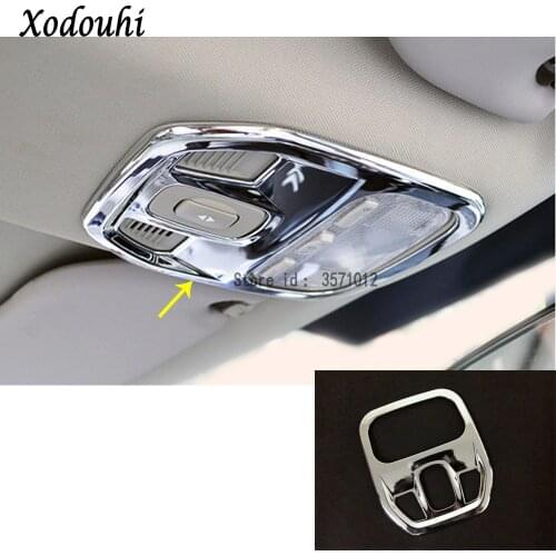 For Peugeot 301 2014 2015 2016 2017 car ABS chrome front head read reading switch light lamp frame roof trim part molding 1pcs