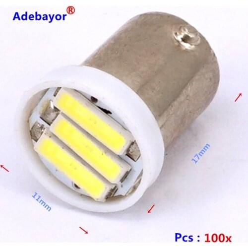 100X BA9s 3smd 7014 H6W T4W T11 high power 1W Car Indicator License Plate Map Dome Packing Styling light bulb free shipping