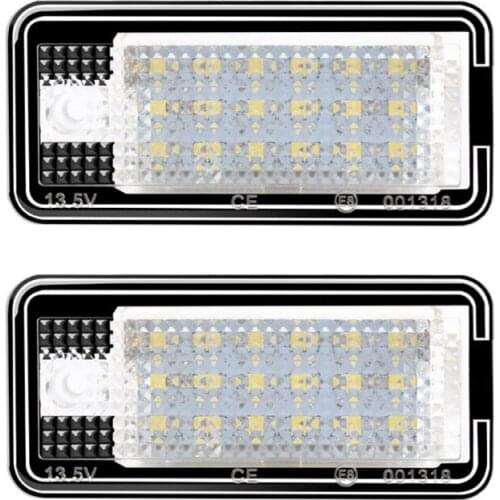 2pcs 18 LED 6500K License Number Plate Light Lamp For A3 S3 A4 S4 A6 C6 A8 S8 Q7
