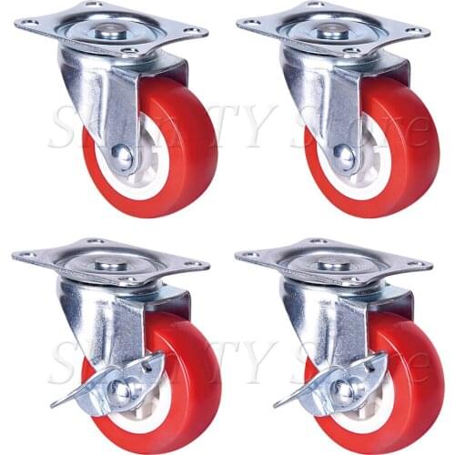 2 Pcs 2/2.5/3 Inch 360 Degree Swivel Caster Wheels Rubber Wheels No Noise Wheels For Shopping Cart Trolley caster