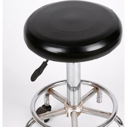 2pcs Home Dining Chair Cover Round Bar Stool Cover PU Leather Elastic Seat for Dentist Hair Beauty Salon Chair Slipcover