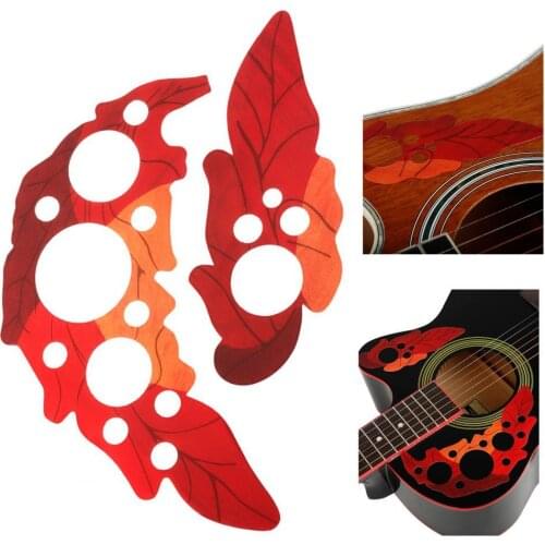2 pcs/set of guitar hole stickers red grape leaf 41-inch acoustic guitar sound hole guard plate decoration exquisite workmanship