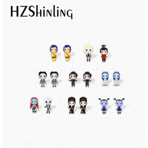 2021 New Arrival Funny Horror Halloween Movies Couples Characters Anime Handcraft Cute Epoxy Acrylic Resin Stud Earrings