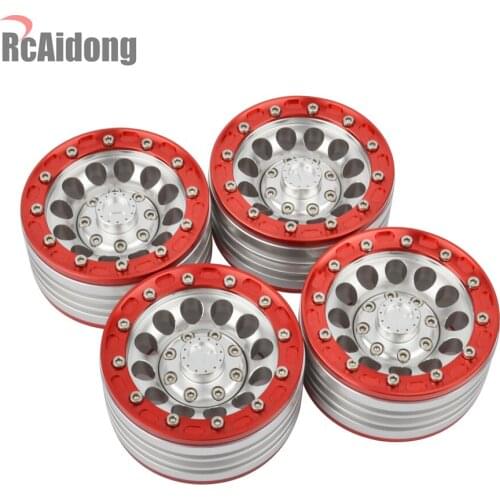 4PCS Metal 1.9" Beadlock Wheel Rims for Axial SCX10 SCX10 II 90046 Traxxas TRX4 D90 1/10 RC Rock Crawler