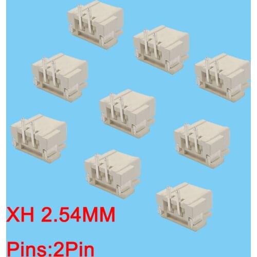 50/100Pcs XH2.54 2Pin Connector 2.54mm Pitch XH-2.54mm Spacing Vertical SMD Pin Header Terminal 2Pin Right Angle Socket Adapter