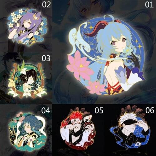 Free Shipping 58mm Online Game Genshin Impact Brooch Pin Cosplay Badge Accessories For Clothes Backpack Decoration Gift