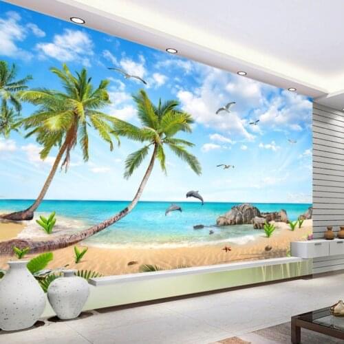 Photo wallpaper HD wallpaper Stereo ocean Sea View Living Room TV Backdrop lobby mural custom 3D wallpaper