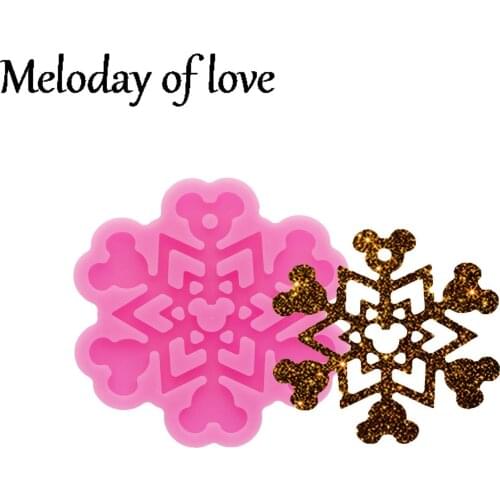 Glossy Christmas Snowflake Keychain Mold for Epoxy Resin Crafts Molds Jewelry Making Custom Silicone Mould DY0384