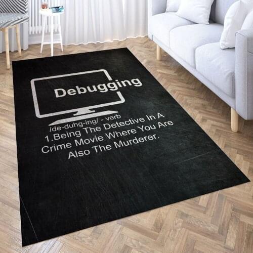 Debugging Definition Carpet for Living Room 3D Anime Cartoon Rug Gamer Teen Room Bedside Lounge Rug Kids Children Floor Mats